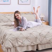 Comforter Set Pieces, Beige Bed In A Bag Comforter Set Bedroom, Bedding Comforter Sets With Comforter, Sheets,Ruffled Shams & Pillowcases - Màu be - Xem 6