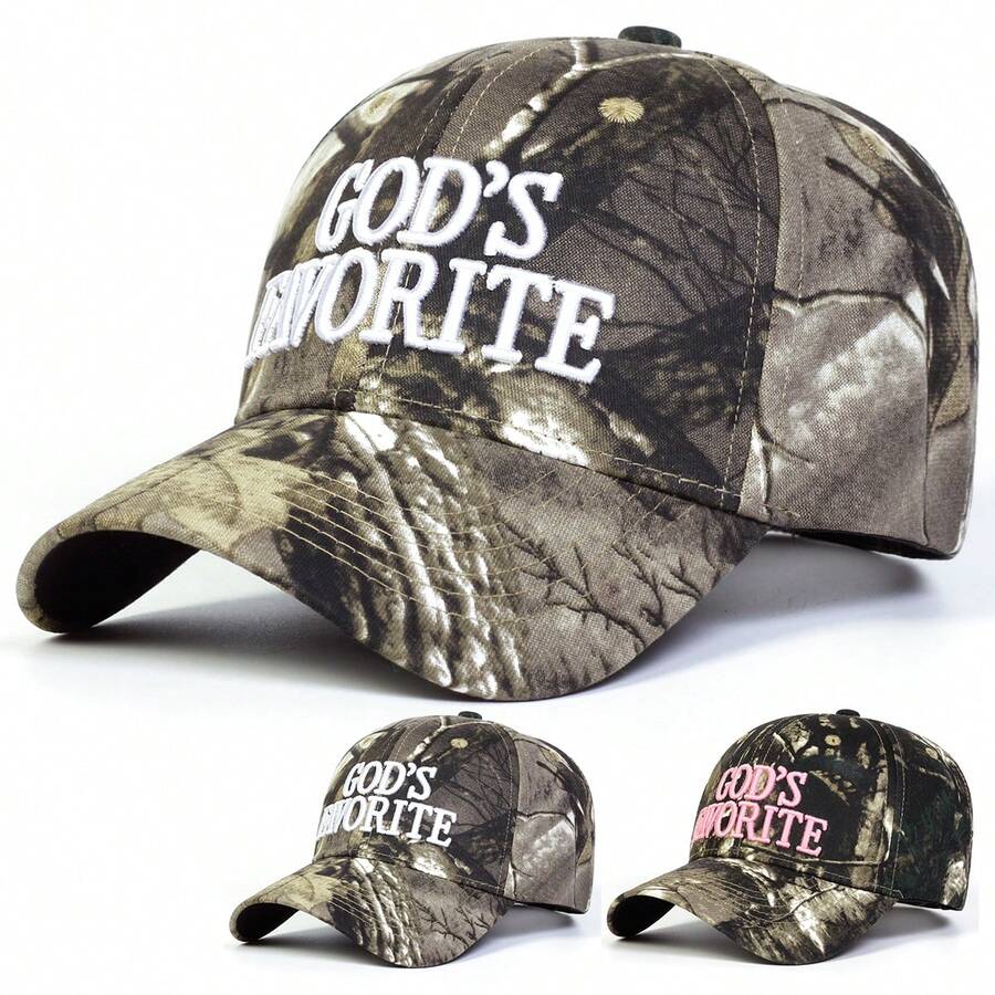 1Piece Men Letter Embroidered Camouflage Baseball Hat Outdoor Adjustable Sunscreen Leisure Hat Spring Autumn Travel Tourism Beach Vacation - Nhiều màu - Xem 1