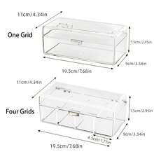 1pc Classic Polished Plastic Jewelry Storage Box With Snap Closure - Dustproof & Waterproof Transparent Desktop Organizer Box, Can Store Necklaces, Rubber Bands, Hair Clips, Hair Ties - Also Suitable As Desktop Jewelry Box, Cable Organizer Box, Small Card And Accessory Storage Box - Clear - View 16