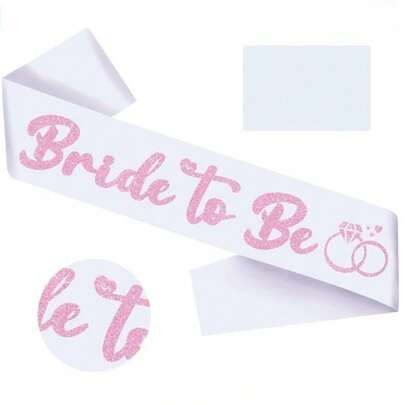 1 Piece Of Bride To Be Pink And White Shoulder Strap, Suitable For Single Girl Gatherings, Engagement Queues, Weddings, Party Supplies