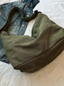 大容量复古帆布托特包，可折叠，带安全拉链，轻便，三合一单肩包/斜挎包，适合学生，非常适合通勤、上学和旅行，极简主义，现代日本都市男孩日常包