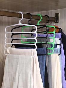 1pc 5-Layer Plastic Multifunctional Pants Hanger For Storing Ties Scarves And Pants - 黑色 - 查看 7