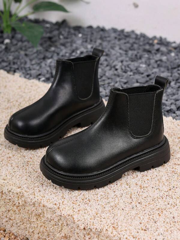 1 Pair New Black Elastic Waist Rain Boots, Lightweight And Fashionable Short Boots, Suitable For Students