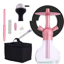 Shisha 水烟套装便携式水烟，包含所有配件，便携式布袋，14 英寸单管水烟，耐用硅胶水烟碗，水烟配件，旅行水烟，迷你水烟，高品质节日礼物 - 均碼 - 查看 13