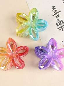 1 Stücke/7 Stücke geometrisches Muster Party süße Streetstyle Cut Out Farbverlauf Frangipani ABS Kunststoff Haarklammer Kombi-Set, sommerlicher Strandmode Haaraccessoires für Frauen Haarklammern, Haarspangen, Haarklammern, Haarklammern, Haarklammern, Haarklammern, Haarklammern, Blumen für Urlaubsoutfits Frau
