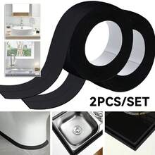 1/2PCS Waterproof Self Adhesive Caulk Strip Bathtub Sealant Tape Sealing Strip Oil Proof Bathroom Sealant For Kitchen Floor Wall Edge Protector - Multicolor - View 3