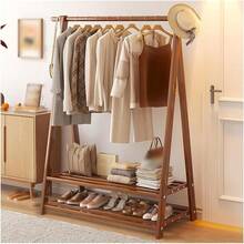 Perchero, Colgador de ropa con Zapatero, 2 Ganchos, Organizador de Almacenamiento de Ropa para Dormitorio, Lavadero, Entrada, Sala de Estar 118 * 48 * 144.5CM (Claro) - Claro - Ver 10