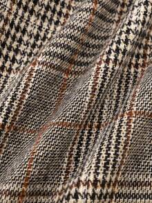 EARO French Retro Design High-End Fashion Casual Plaid Women's Pants, Solid Color Elegant Fitted Slim Comfortable Wool Blend Casual Suit Pants For Autumn/Winter