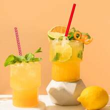 25pcs/100pcs Multicolor Mixed Red Color Paper Straws, Disposable Paper Straws With Various Patterns, 100pcs Set, Suitable For Holidays, Parties, Wedding, Anniversary, Decorative Straws For Beverages Like Milk Tea, Coffee, Juice