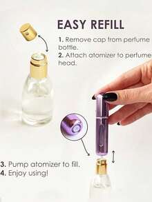 1pcs Mini Refillable Double Layer Fine Mist Perfume Spray Bottle With Lid Cosmetic Perfume Aromatherapy Lotion Storage Container DIY Beauty Tool Travel Essentials Black - 黑色 - 查看 5