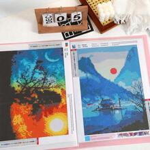 Pink/Blue A3 30 Pages Diamond Painting Album Storage Book Portfolio Display Transparent Pocket Large Folder Stationery - 粉色 - 查看 2