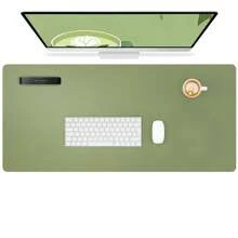 60 x 35 厘米真皮桌垫，真皮鼠标垫，电脑键盘一体式桌垫，大号鼠标垫，笔记本电脑游戏桌垫，高端桌垫，真皮书写学习防污清洁桌面，防滑护眼真皮桌垫，大号鼠标垫，防滑桌垫，防水PU真皮桌面保护垫，书写垫，适用于办公室和家庭（浅紫色）