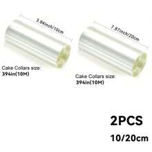 1Roll/2Rolls Acetate Roll Cake Collar, Clear Cake Decorating Strips, 5/10m Length For Baking Surrounding Edge Decorating