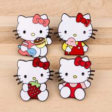 Sanrio 4pcs/Set Cute Enamel Pin Lapel Pins Badges On Backpack Women's Brooch Clothes Gift Jewelry Fashion Accessories