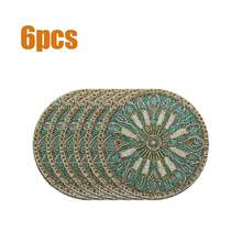 8pcs/6pcs/4pcs/1pc Bohemian Style Round Placemats - With Intricate Floral And Geometric Patterns - 15 Inch, Polyester Linen Printed Placemats, Machine Washable And Hand Washable, Ideal For Restaurant Decor, Party Table Setting, Tabletop Decoration, Vibrant Placemats, Durable Tableware
