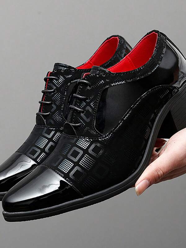 Business Commute Patchwork High Heel Formal Leather Shoes