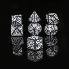طقم نرد D&D - 7 قطع من النرد الصلبة الفاخرة للعب الأدوار بألوان غنية وتفاصيل دقيقة - رائع للألعاب الورقية والبطاقات والمغامرات الرياضية - إكسسوار ألعاب نهائي وهدية إبداعية لعيد الميلاد وعيد الهالوين. - متعدد الألوان - مشاهدة 21
