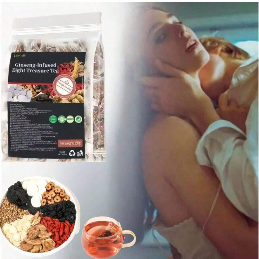 1盒保健补肾茶，人参八宝茶，8种珍贵成分配方，150克/盒，人参八宝根补肾茶，男士补肾草本茶，送给爸爸的礼物（30袋/盒） - 彩色 - 查看 1