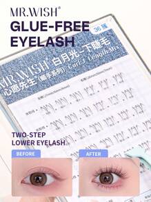 MR.WISH 36pcs Glue-Free Eyelashes - Moonlight Series White Eyelashes - Commute No-Makeup Face Daily Light Makeup For Work, Commute, Gathering With Friends, Inverted Positioning Technology, Versatile MR.WIISH False Eyelashes - J - View 6