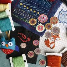 50pcs 15mm & 20mm Mixed Color Smooth Retro Wooden Buttons, 2-Hole Flat Wooden Buttons, Suitable For DIY Sewing Crafts Decoration Or Wooden Crafts For Notebooks