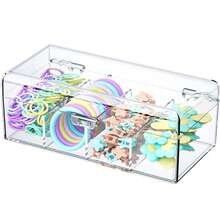 1pc Classic Polished Plastic Jewelry Storage Box With Snap Closure - Dustproof & Waterproof Transparent Desktop Organizer Box, Can Store Necklaces, Rubber Bands, Hair Clips, Hair Ties - Also Suitable As Desktop Jewelry Box, Cable Organizer Box, Small Card And Accessory Storage Box - Clear - View 3