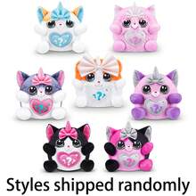 ZURU Rainbocorns Kittycorn Surprise Series 2，收藏毛绒玩具，惊喜蛋，贴纸包，史莱姆，适合3岁及以上女孩和儿童 - 彩色 - 查看 1