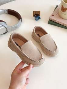 Kids Slip-On Casual Shoes, Girls & Boys Soft Bottom Loafers, Versatile For Spring/Autumn - Beige - View 1