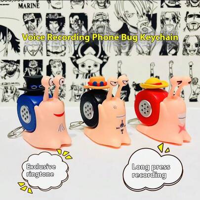 1pc ASL Phone Bug Voice Recording Keychain - Anime Character Sound-Activated Key Ring, Creative Gift For Fans, Suitable For Stitch Toys, Travel Toys, Classroom Fidget Toys, Mini Bath Toys, Christmas Stationery, Stress Ball, Birthday Gift, Christmas Gift, Halloween Gift, Christmas Eve Gift, Perfect Gift