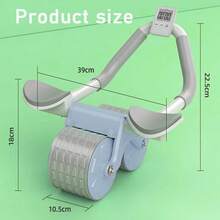 Abdominal Wheel Automatic Rebound Elbow Support Anti-Slip Fitness Roller Train - Baby Blue - View 2