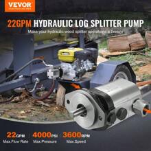Hydraulic Wood Log Splitter Pump Kit - 22GPM 2-Stage 4000PSI Aluminum Hydraulic Gear Pump With Valve & Coupling Base - 3/4'' NPT Outlet, 3600 RPM For Small Engine Log Splitter - Silver - View 6