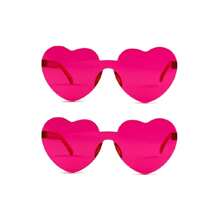 8 pares de gafas con forma de corazón, gafas sin montura de colores brillantes con forma de corazón para fiestas y disfraz para mujeres, en colores neón, forma de corazón, estilo hippie, vintage, de colores mágicos, para fiestas, gafas con forma de corazón de colores claros