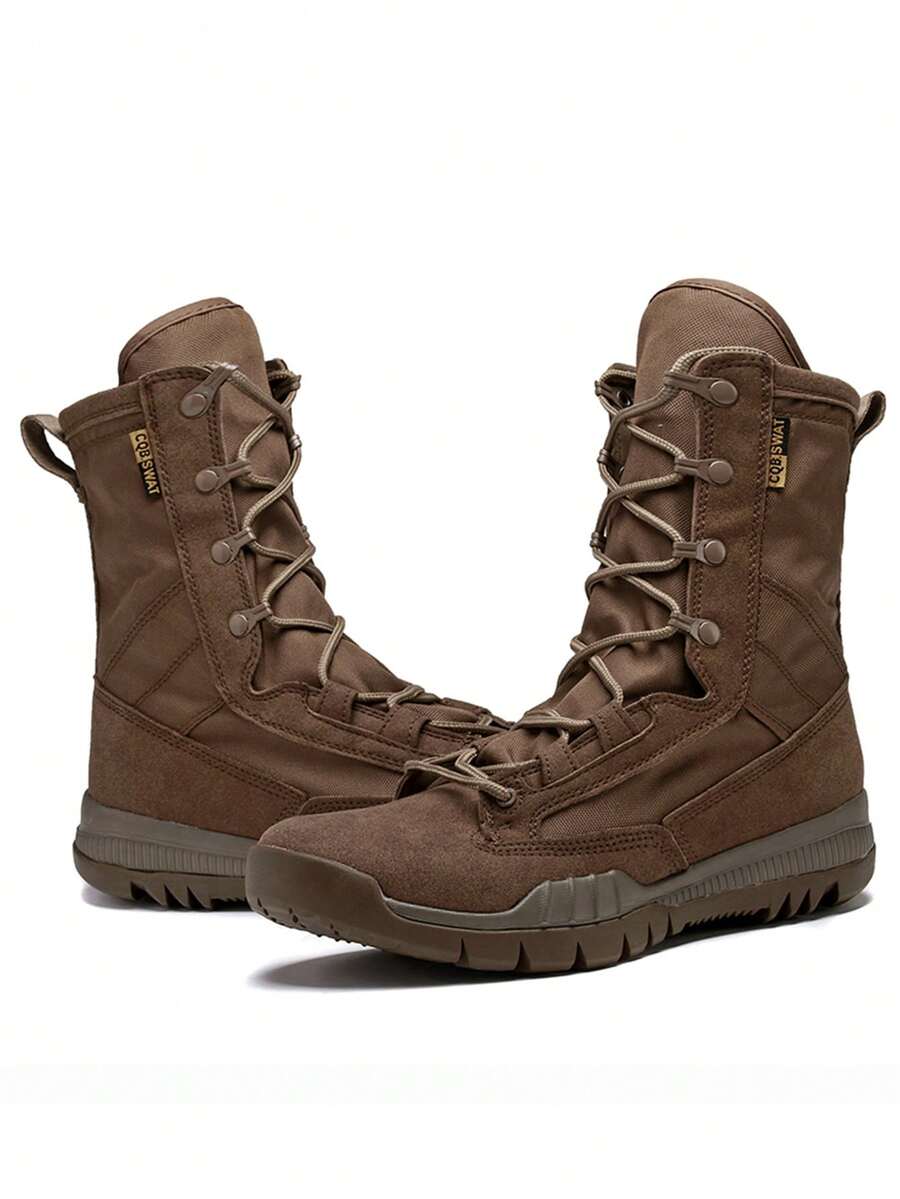 Men's High-Top Anti-Slip Versatile Fashion Training Tactical Military Boots - Khaki - View 1