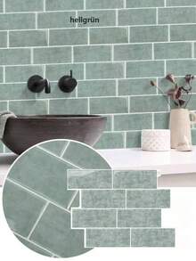 10pcs/Pack Removable 3D Ceramic Tile Stickers, Easy To Install, Waterproof, Self-Adhesive Wallpaper For Kitchen, Furniture, Kitchen Backsplash, Bathroom, Room Decor, Holiday Party Background - Multicolor - View 12