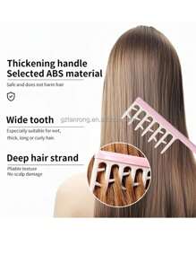 Kamm mit weiten Zähnen für lockiges Haar, Styling-Kamm mit weiten Zähnen, professioneller Friseur-Schneidekamm, Massage-Kunststoffbürste, einfacher Kamm für fluffige Haarwurzeln, Kamm für dickes, fluffiges Haar, Friseurwerkzeuge