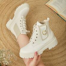 botin casual, botin de moda y comodos - Beis - Ver 4