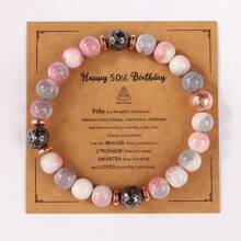 （手工串珠，有一些瑕疵和不平整）送给她的60岁、70岁、50岁生日礼物，妻子串珠手链（带卡片），8毫米串珠，送给夫妇的80岁生日礼物，妮妮、吉吉、奶奶、娜娜，送给60岁以上老年妇女的50岁礼物，孙女，感恩节