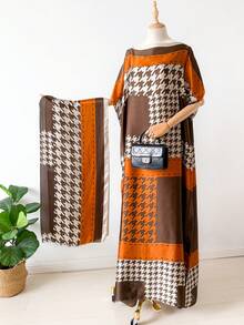 2pcs Faux Silk Peacock Print Shawl Scarf, Various Styles, Women Beach Cover Up, Sun Protection, Satin Scarf, Multifunctional Wear For Dress - Multicolor - View 29