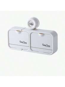 Porta-sabonete com Compartimento Duplo, Recipiente de Sabonete, Prato de Sabonete em Concha, Bandeja de Sabonete, Bandeja de Sabonete de Plástico, Porta-sabonete com Tampa, Porta-sabonete para Banheiro, Prato de Sabonete Anti-Estagnação de Água, Prato de Sabonete com Dupla Drenagem, Presentes de Formatura, Presentes de Festa, Presentes de Aniversário