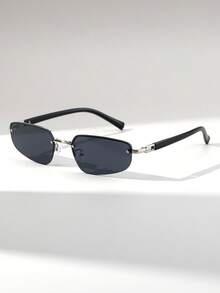 1副女士猫眼无框高品质Y2K百搭街头风时尚眼镜，适合海滩和度假几何形状時尚眼鏡 - 彩色 - 查看 3