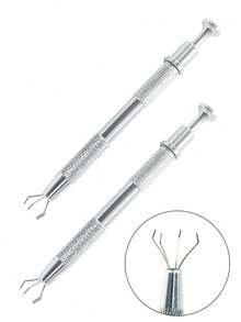 2pcs 4-Claw Ball Head Holder,Pick-Up Tool, Crystal Prong Tweezers Catcher Grabbers With 4 Claws, Piercing Jewelry Making Grasping Tools,Professional Diamond Bracket With 4 Claw Tattoo Accessories Stainless Steel Pearl Grab Holder Jewelry Making Jewelry Tools,Body Piercing Tool,For IC Chip Electronic Components Nails Clamping - Multicolor - View 13