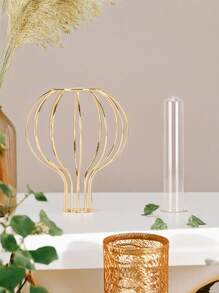 1 pièce Vase en fil de métal forgé à la main - forme sphérique ajourée géométrique minimaliste moderne. Pièce centrale de table artisanale pour les compositions florales, décoration de mariage/maison/bureau, style de ferme rustique, vase décoratif pour toutes les saisons, décoration de mariage, centre de table, décoration de table, fête