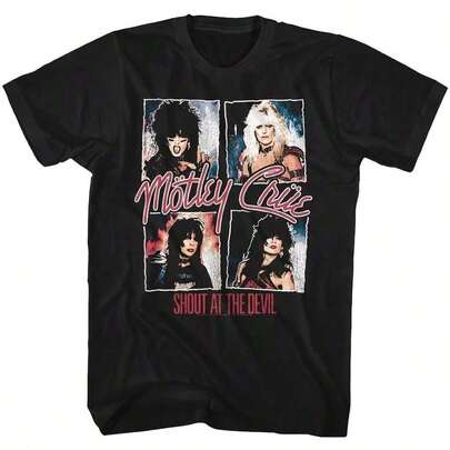 Camiseta clásica negra para adultos de Motley Crue Shout At The Devil
