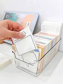 1pc/2pcs Transparent Stackable Storage Box, Large Capacity Desktop Organizer Box, Multi-Functional Storage Box For Storing Cosmetics, Stationery, Notes, Documents And Other Miscellaneous Items, Suitable For Home, School, Office, Back To School Season - Clear - View 7