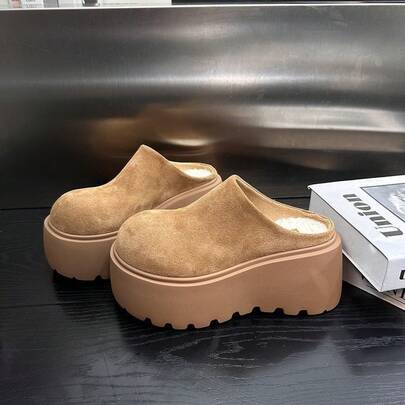 Hot-Selling Ultra Thick Sole Velvet Padded Snow Boots With Fleece Lining, Warm Cotton Slippers For Women, 2024 Autumn And Winter New Cotton Shoes