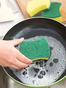 3/5/10pcs Cleaning Sponge, Scouring Pad, Square Dish Cloths, Simple Style Dish Towel, Cleaning Cloth For Sink Or Kitchen Stove, Antibacterial Washable Cleaning Brush, Kitchen Stuff Kitchen Cleaning Gadget