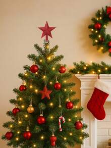 1 件红色闪光圣诞树顶星形装饰物，20*20 厘米闪亮塑料圣诞树顶星形悬挂装饰，圣诞快乐派对装饰用品，家居装饰，房间装饰，冬季节日圣诞树装饰，圣诞礼物，派对礼品，圣诞闪光星形树顶装饰，适用于 2026 年新年室内户外家居节日装饰，万圣节 - 紅色 - 查看 10