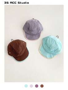 1pc Soft Crown Retro Baseball Cap With Drawstring, Unisex Summer Lightweight Breathable Quick-Drying Sun Protection Hat For Hiking, Narrow Brim Cap, Spring/Summer - Flat Eaves Quick Drying - View 2