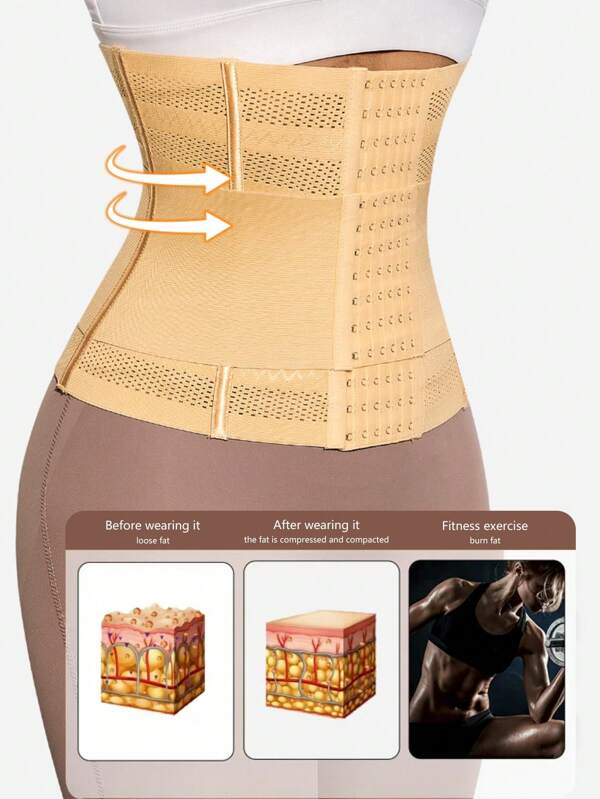 2-Layer High Compression Waist Trainer Belt, Tight Elastic Shaping Tummy Control Fitness Waist Support