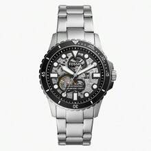 Fossil 男式自动机械不锈钢三针手表不锈钢表壳/防刮玻璃 ME3201/ME3191/ME3190