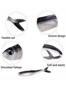 10pcs Soft Silicone Fishing Lures, 8cm T-Tail Swimbait With Sharp Hooks, Suitable For Bass, Freshwater And Saltwater Fishing - Mixed Colors, PVC Material, Great For Offshore Fishing And Jig Bait Techniques, Fishing Lures